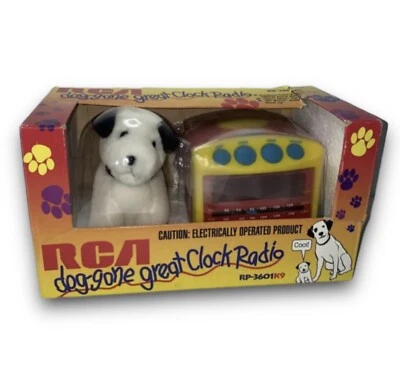 NOS Rare Vintage RCA Dog-Gone Great Clock Radio  RP-3601K9 AM/FM Snooze 1996 NEW - Image 1 of 4