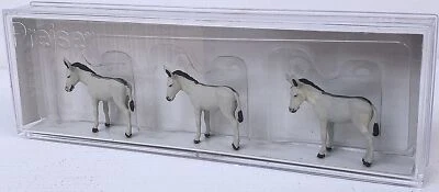 PREISER NEW #10151 HO 1/87 Scale Set of 3 Gray Donkeys - Image 1 of 4