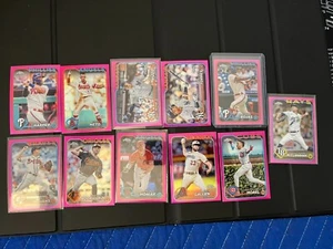 2024 TOPPS CHROME/US 11 CARD PINK REFRACTOR LOT - Picture 1 of 4