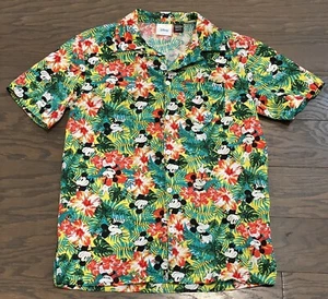 Disney Mickey Mouse Colorful Hawaiian Button Down Shirt - Size Small - Picture 1 of 11