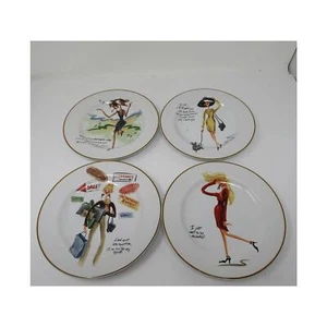 Sakura Appetizer Bread Bistro Plates Glamour Girls Set of 4 - Picture 1 of 6