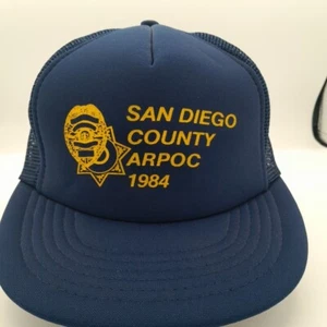 Vintage San Diego County ARPOC 1984 Truckermütze Snapback Schaumstoff blau - Bild 1 von 7