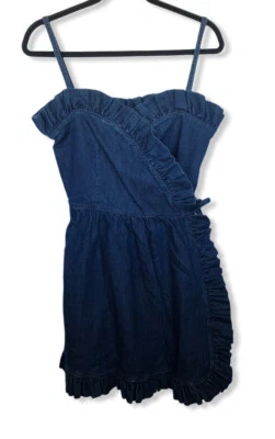 Vestido envolvente para mujer Stella McCartney talla 40 nuevo con etiquetas denim algodón con volantes azul Foto 1 de 4
