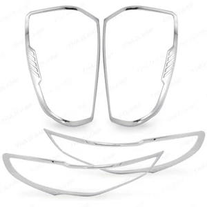 Set Chrome Head Tail Lamps Lights Cover Trim For Mazda BT50 Hi-Racer 2021 2022 - Picture 1 of 8