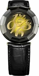 Jowissa Women's J1.056.L Safira 24 Swiss Made Black Leather Watchband - Picture 1 of 1