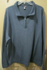 GR XXL VAN HEUSEN HERREN BLAU FLEX 1/4 REISSVERSCHLUSS LANGARM STRETCH PULLOVER, GEBRAUCHT, IN EINWANDFREIEM ZUSTAND - Bild 1 von 9