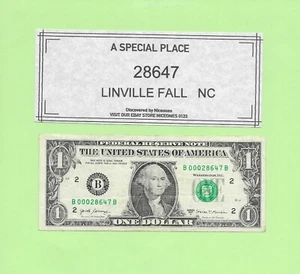 ZIP CODE '28647' .. LINVILLE FALL, NC ... 2017A $1 B 000 28647 B ... 28647 - Picture 1 of 1