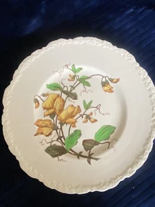 CAULDON ENGLAND 11” Yellow Sweet Pea Platter Hand painted EMBOSSED - Imagen 1 de 5