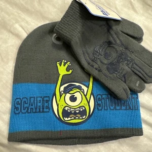 MONSTER'S INC UNIVERSITY HAT AND GLOVES BOYS OSFA BRAND NEW / TAG SUPER WARM - Picture 1 of 4