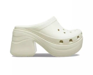 Crocs Womens Size US 9 Siren Clog Platform Block High Heels Bone/White W9/M7 - Picture 1 of 10