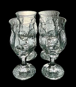 Set Of 4 Libbey Chivalry Clear Tulip Wine Glasses 6-1/8” Textured Discontinued - Picture 1 of 6
