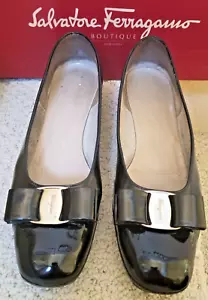 Salvatore Ferragamo Boutique Pumps Black Women's Shoes Size 8A - Picture 1 of 8