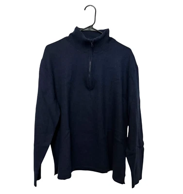 Suéter para Hombres The North Face XL Azul Marino 1/4 Cremallera Algodón Lana Pullover Senderismo Foto 1 de 4