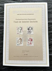 Ersttagsblatt Frauen der deutschen Geschichte 1988 wie auf Bildern - Bild 1 von 3