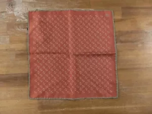 CANALI burnt orange polka dots print reversible silk pocket square authentic - Picture 1 of 4