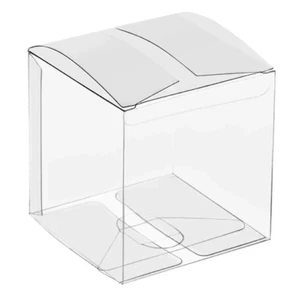 US Wedding Favors(TM) 25/50/100/200 Clear 2", 3", or 4" PET Plastic Craft Box - Picture 1 of 7
