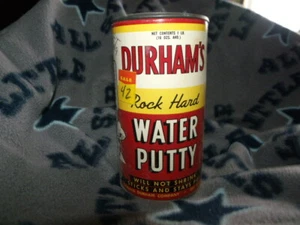 Vintage Durham Rock Hard Water Putty Can Great Graphics Shelf Piece - Picture 1 of 4