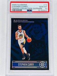 Stephen Curry 2020-21 Panini Illusions Sapphire Trophy Collection #73 PSA 10
