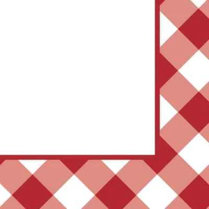 Gingham Galore Red White Check Picnic BBQ Cookout Party Paper Beverage Napkins - Picture 1 of 1