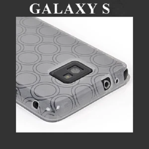 Housse étui Coque TPU GEL Silicone Samsung Galaxy S1 GT-i9000 effet cercle blanc - Photo 1 sur 1