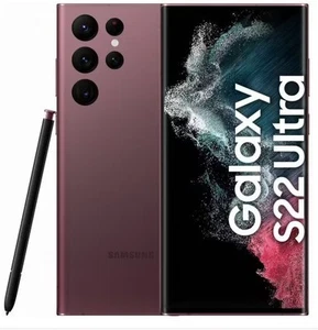 SAMSUNG S22 Ultra SM-S908B/DS -Bordeau - TBE - Androïd 15 - Accessoires inclus - Zdjęcie 1 z 13
