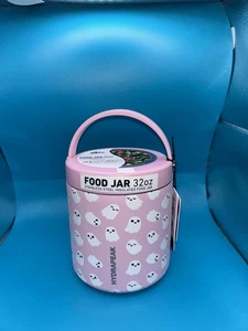 HydraPeak Pink With Ghosts Insulated Food Jar 32 oz Stainless Steel NWT! - Picture 1 of 13