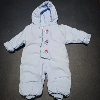 BRIGHT FUTURE BEBÉ BEBÉ INVIERNO ABRIGO CUERPO COMPLETO AZUL OSOS TRAJE DE NIEVE Talla 6-9mo Foto 1 de 4