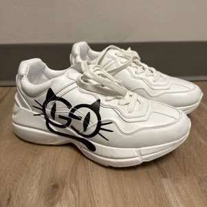 Gucci Women White Rhyton Cat Eye Sneakers EU 38.5 US 7.5 - Picture 1 of 10