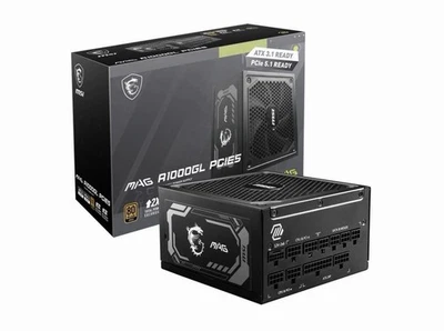 MSI MAG A1000GL PCIE5, vollmodulares kompaktes Gaming 1000W Netzteil, 80+ - Bild 1 von 3