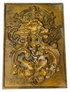 Antique Cast Iron Gothic Dragon Door Knocker With Rectangular Backplate - Picture 1 of 4