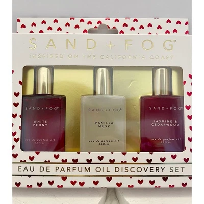 Sand+Fog Perfume Oil Discovery Set Roller Ball Jasmine Vanilla Musk White Peony - Image 1 of 2