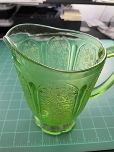 Vintage Uranium Depression Jeanette Cherry Blossom Pitcher - Picture 1 of 6