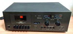 AKAI CS-705D STEREO CASETTE DECK antique Black Read discription From Japan Used - Picture 1 of 4