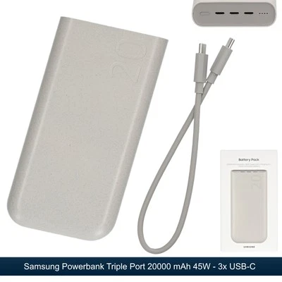 Original Samsung Powerbank EB-P4520 Ladegerät Triple Port USB-C 20000 mAh 45W - Bild 1 von 4