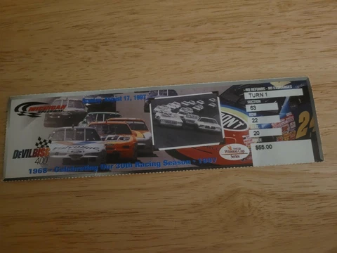 Nascar Michigan Inter. Speedway 1997 Devilbliss 400 Ticket Stub Mark Martin Win Cover