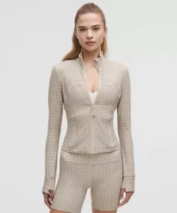 NEW LULULEMON Define Cropped Jacket Nulu 6 Glow Grid Light Ivory Multi - Picture 1 of 3