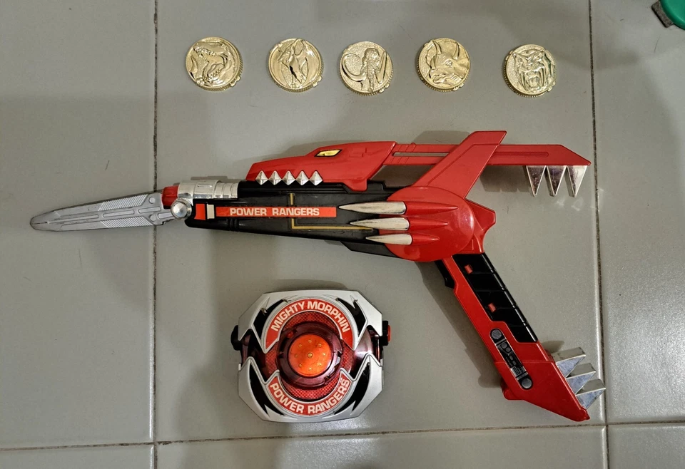 Mighty Morphin Power Rangers Power Gun/Sword & Power Morpher Vintage - Immagine 1 di 1