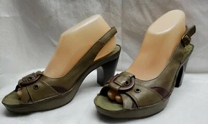 Indigo By Clarks Women's Platforms Leather Uppers Peep Toe Chunky Heels 9M 53r6 - Picture 1 of 10