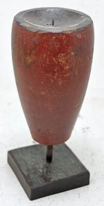 Antique Wooden Round Candle Holder Original Old Hand Carved - Picture 1 of 9