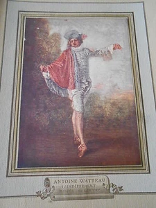 1922 Originale Vintage Print L'Indifférent par Antoine Watteau - Picture 1 of 1