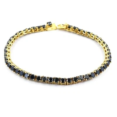 4 mm Certified Treated Off White Diamond Solitaire Tennis Bracelet In 925 Silver - Image 1 of 4