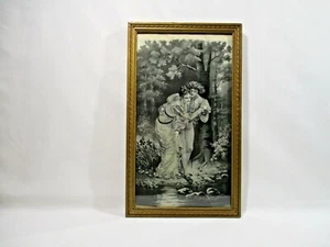 Antique Neyret Freres Signed Vely Silk Fabric Frame Silk Short Silk Silk - Picture 1 of 11