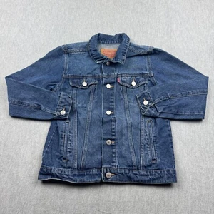 Levis Jacket Youth Boys Medium 10/12 Blue Denim Trucker Jean Coat Western Rodeo - Picture 1 of 9