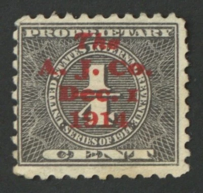 US BOB STAMPS SC#RB45 ¼¢ PROPRIATORY RED THE ANDREW JERGENS COMPANY USED - Image 1 of 2