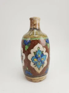 Antique Middle Eastern Turkish Pottery Ceramic Vase Iznik Floral Decoration - Picture 1 of 7