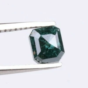 0.72Cts Asscher Shape Rose Cut Loose Diamond, Natural Blue Diamond 5.66mm P36 - Picture 1 of 9