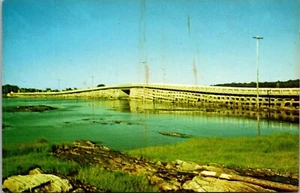 Postkarte Maine Bay Island Brücke unzementierte Granitblöcke Wabenmode - Bild 1 von 2