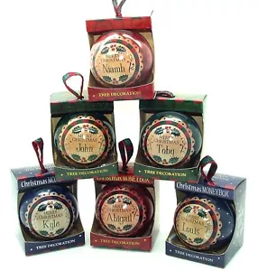 H&H Personalised Novelty Christmas Tree Money Box Bauble Choice of Names - Picture 1 of 1
