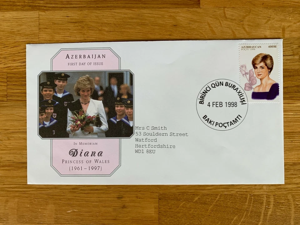 AZERBAIYÁN 1998 FDC PRINCESA DIANA IN MEMORIAM  Foto 1 de 1