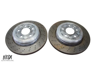 2014 - 2020 BMW I12 I15 i8 PAR DE ROTOR DE DISCO DE FREIO TRASEIRO ESQUERDO E DIREITO PERFURADO FABRICANTE DE EQUIPAMENTO ORIGINAL - Imagem 1 de 4